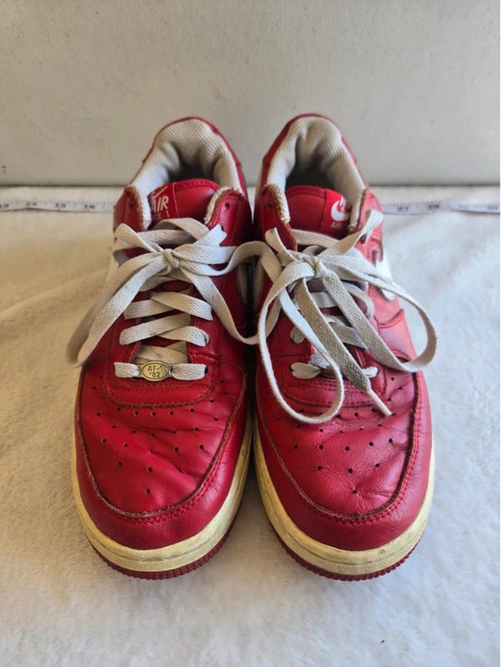 Nike Air Force 1 Low Red & White Leather Sneakers Women’s Size 8